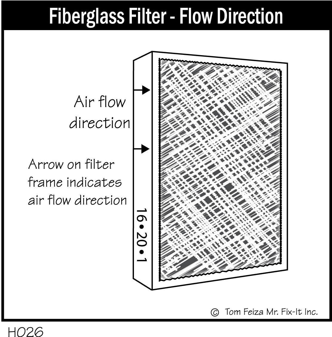 H026 - Fiberglass Filter - Flow Direction